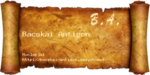 Bacskai Antigon névjegykártya